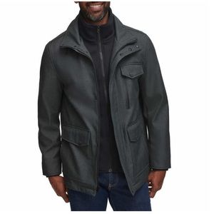 Andrew Marc Men Textured Jacket - BLACK - LARGE